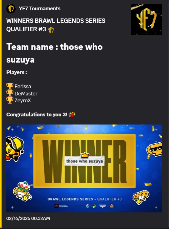 qualif3 tournament winner