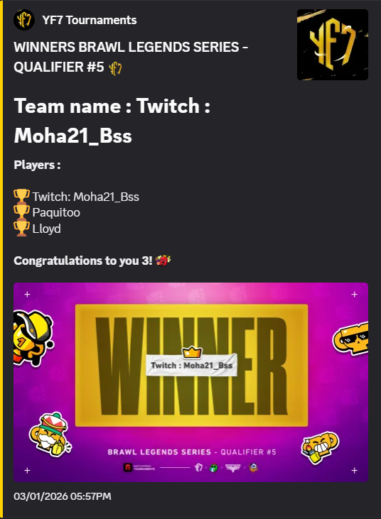 qualif5 tournament winner