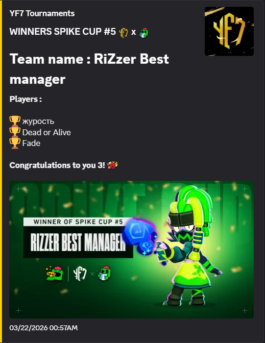 spike5 tournament winner