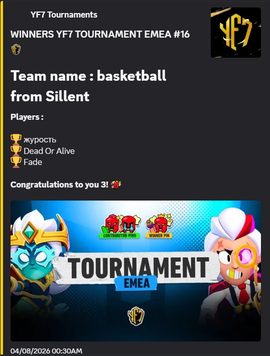 yf16 tournament winner