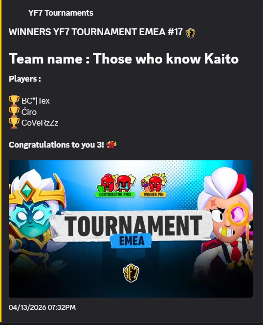 yf17 tournament winner