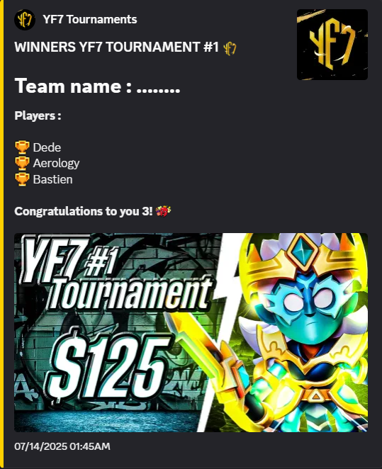 first tournament winner