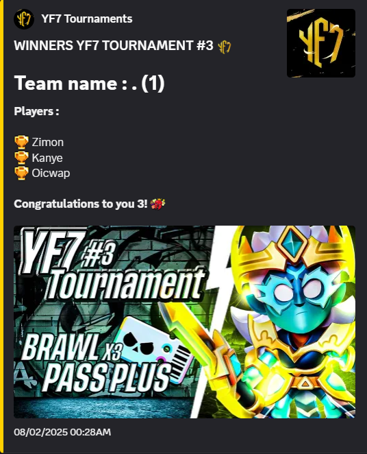 third tournament winner