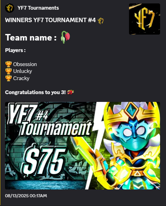 fourth tournament winner