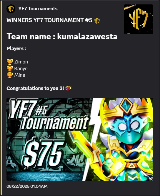 fifth tournament winner